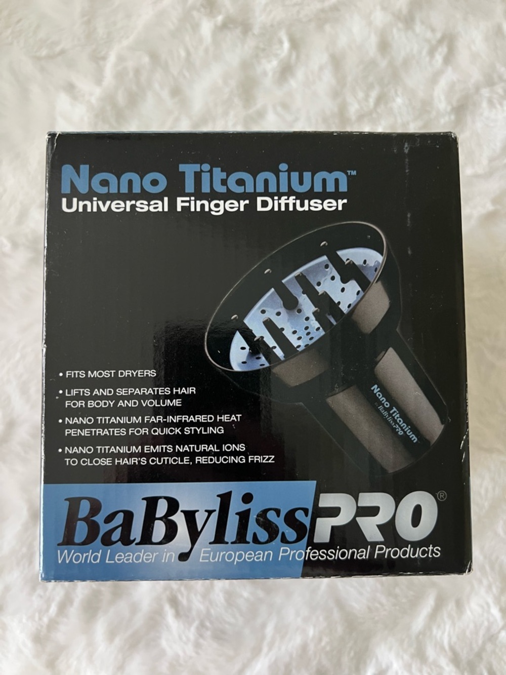 BaBylissPRO Nano Titanium Universal Finger Diffuser - Black/Blue